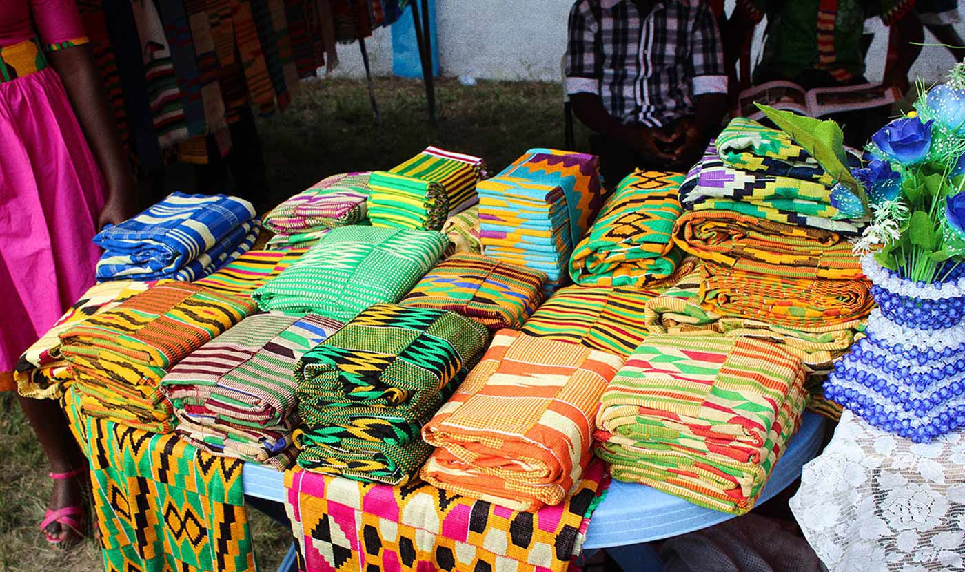 Various Kente cloth fabrics