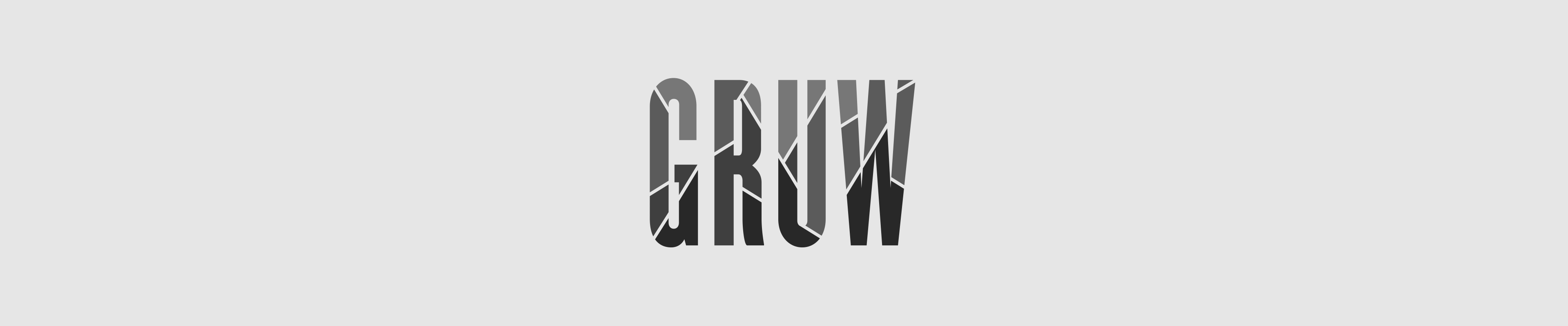 Animation of buildup of Gruw logo