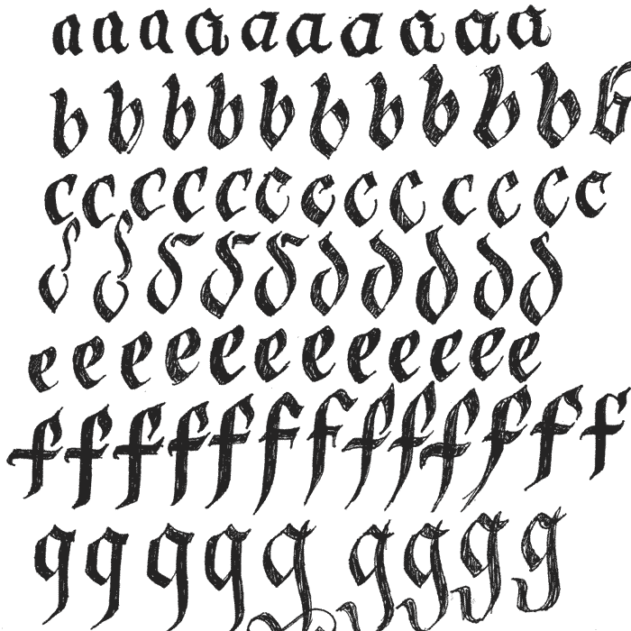 Calligraphy alphabet practice animation